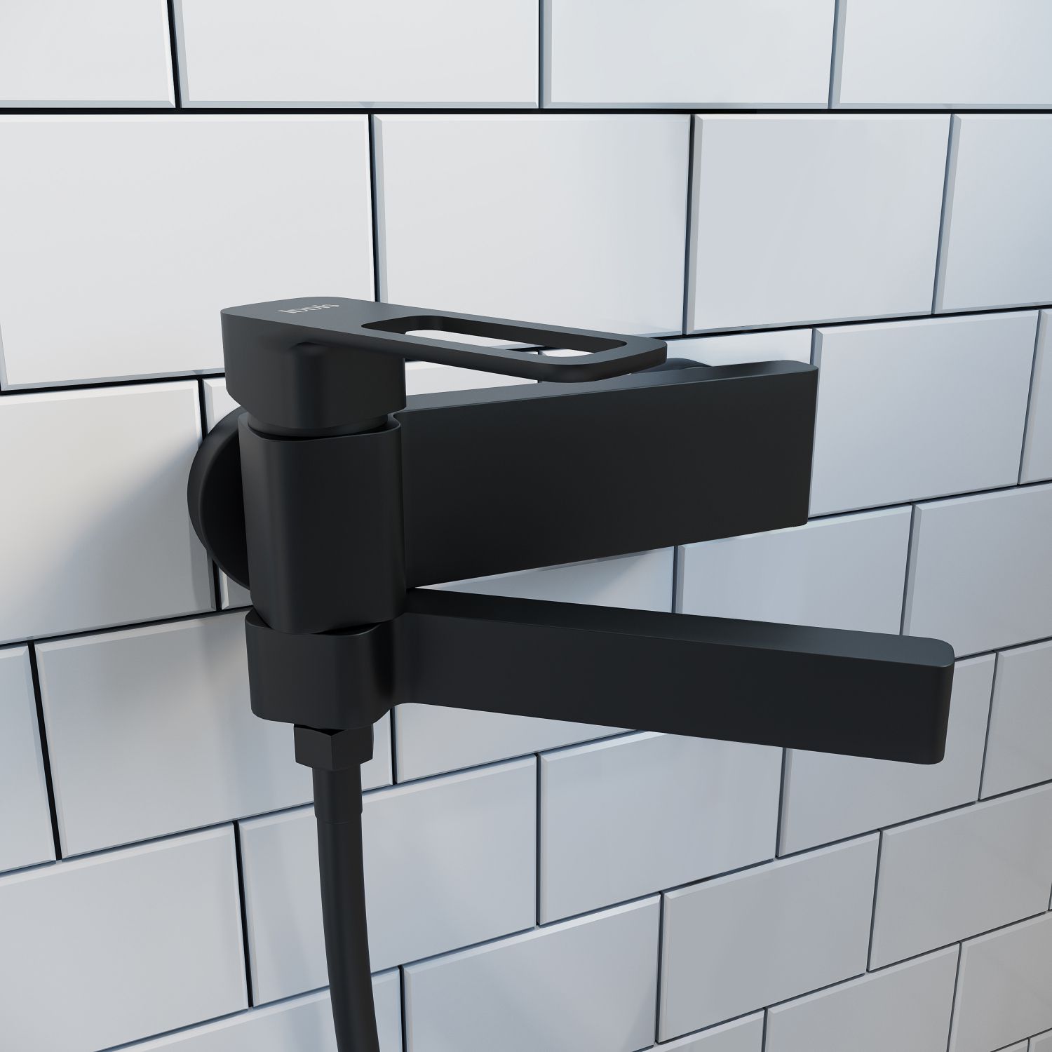 Смеситель для ванны, черный, Iddis Slide, SLIBL00i02WA