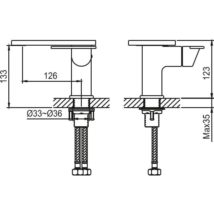 Смеситель для раковины Ahti Naantali (каскадный), NT201001