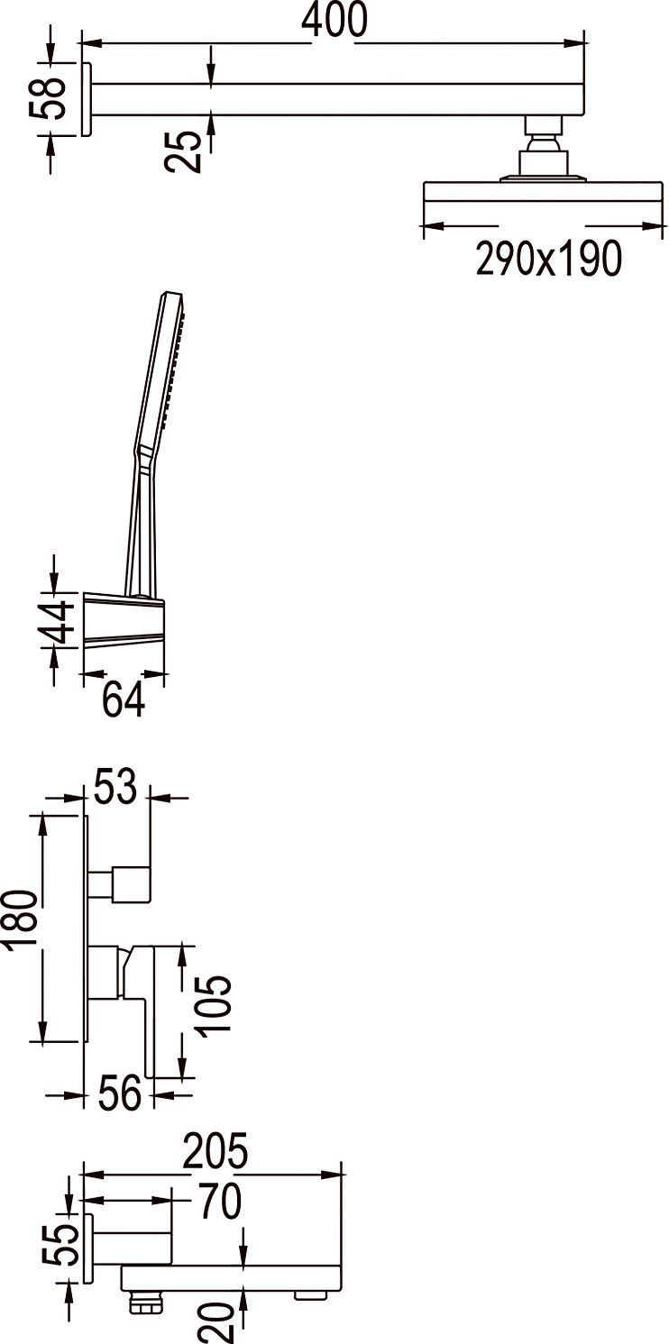 Душевая система Rose, R2835H