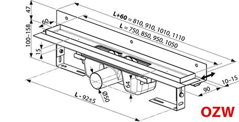 Душевой сточный желоб Ravak 10° OZW