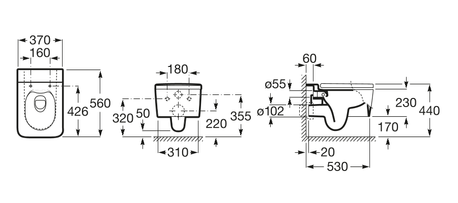 Унитаз подвесной Roca Inspira Square Rimless, A346537000