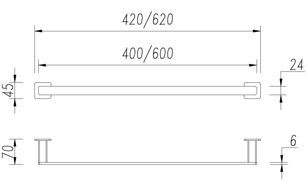 Вешалка для полотенца 42 см Omnires Nelson, NL80214GR