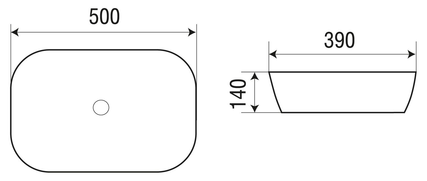 Раковина накладная WeltWasser ELBACH 2195 MB 50x39