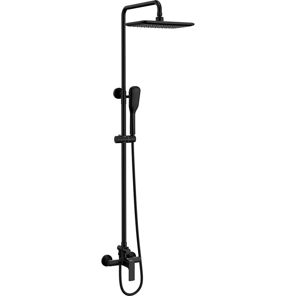 Смеситель для душа с верхней душевой лейкой и 1-функциональной лейкой Lemark Ursus, LM7260BL