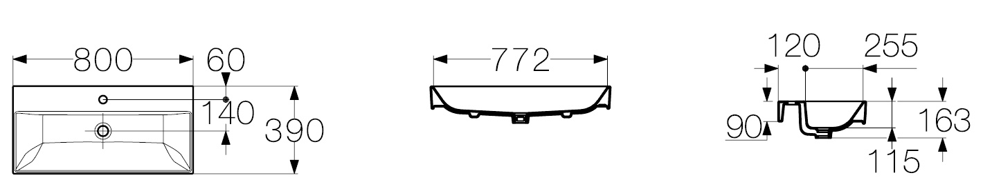 Раковина мебельная Roca Oleta 80x39, 73274C500Y
