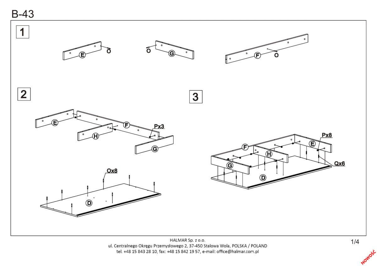 Стол компьютерный Halmar B43 дуб золотой, V-CH-B/43