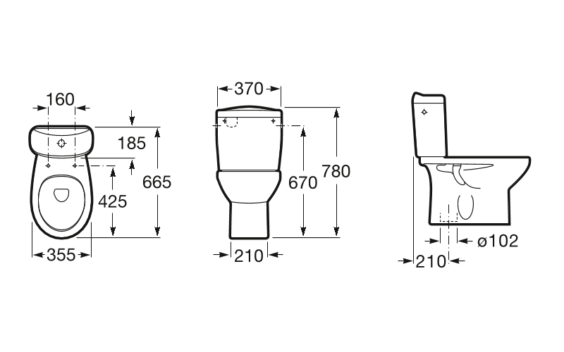 Унитаз напольный Roca Victoria, A34239S000