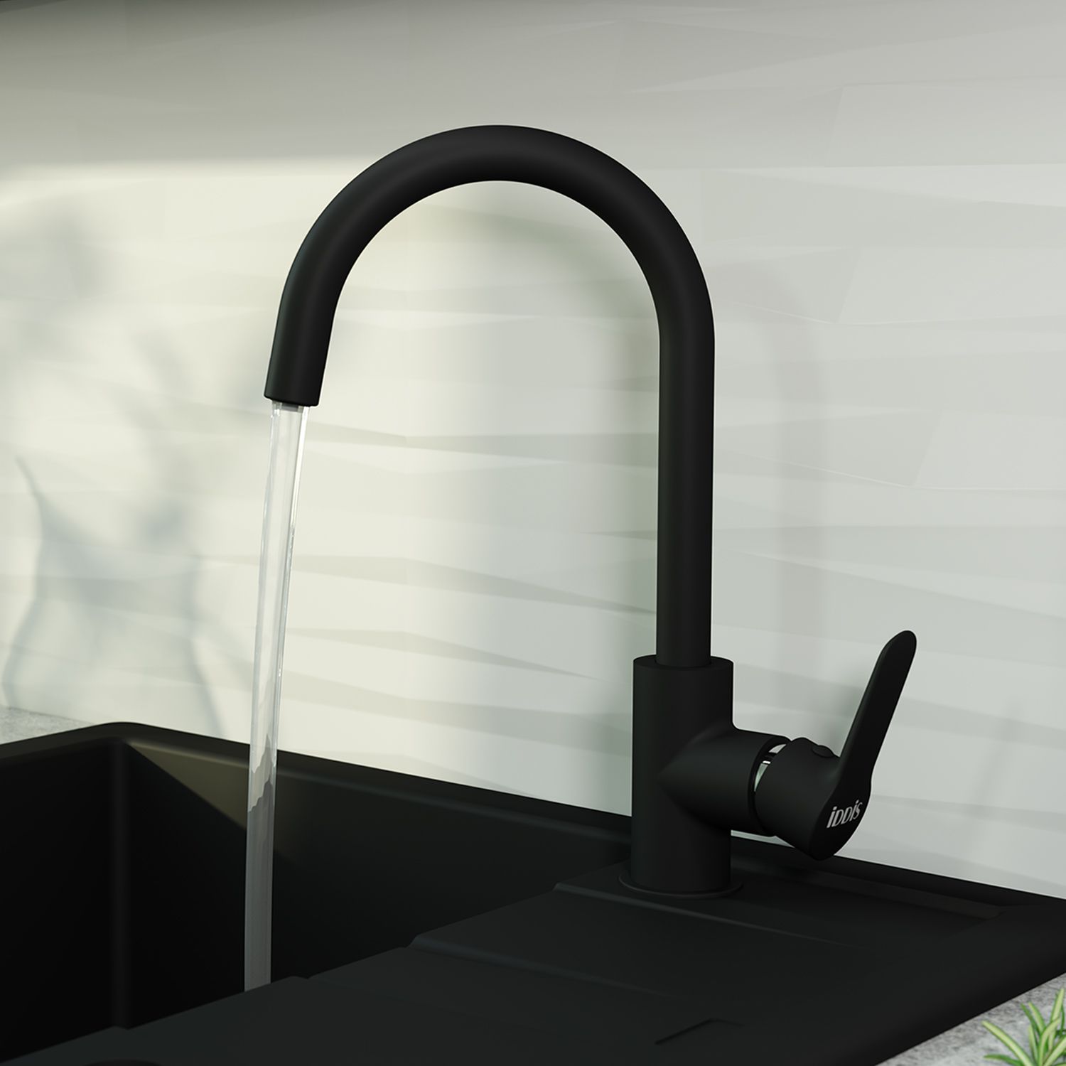 Смеситель для кухни с каналом для фильтрованной воды, черный, Iddis Cuba, CUBBLFJi05