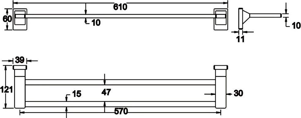 Полотенцедержатель двойной Rose, RG1627H