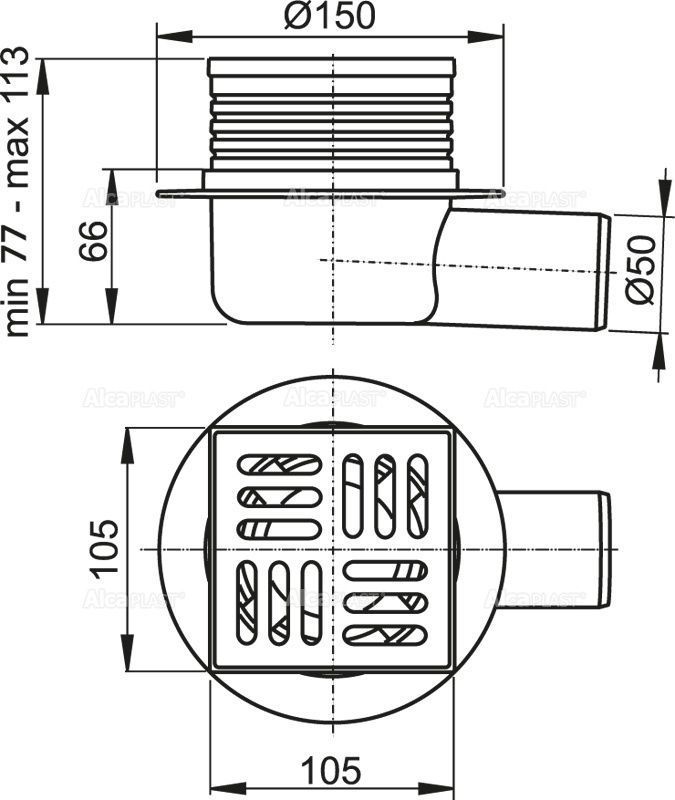 Сливной трап Alcaplast APV26, APV26C