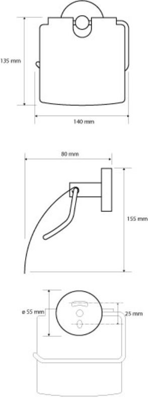 Держатель бумаги с крышкой Bemeta Dark, 104112010