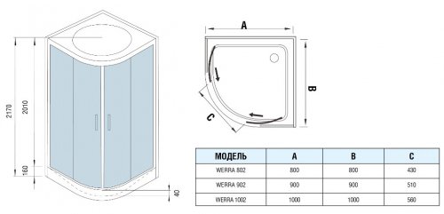 Душевая кабина WeltWasser WW500 WERRA 902