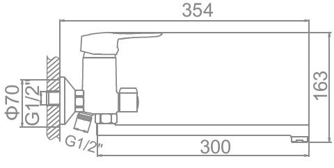 Смеситель для ванны сатин Ledeme L2204A
