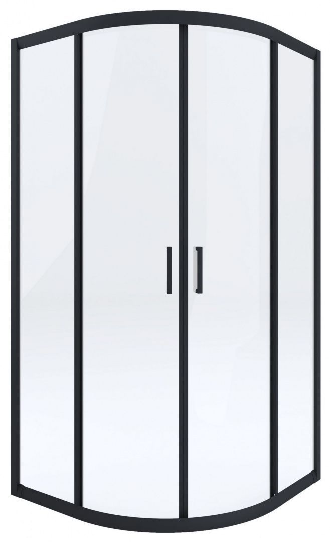 Кабина полукруглая Deante Funkia, черный профиль 90x90