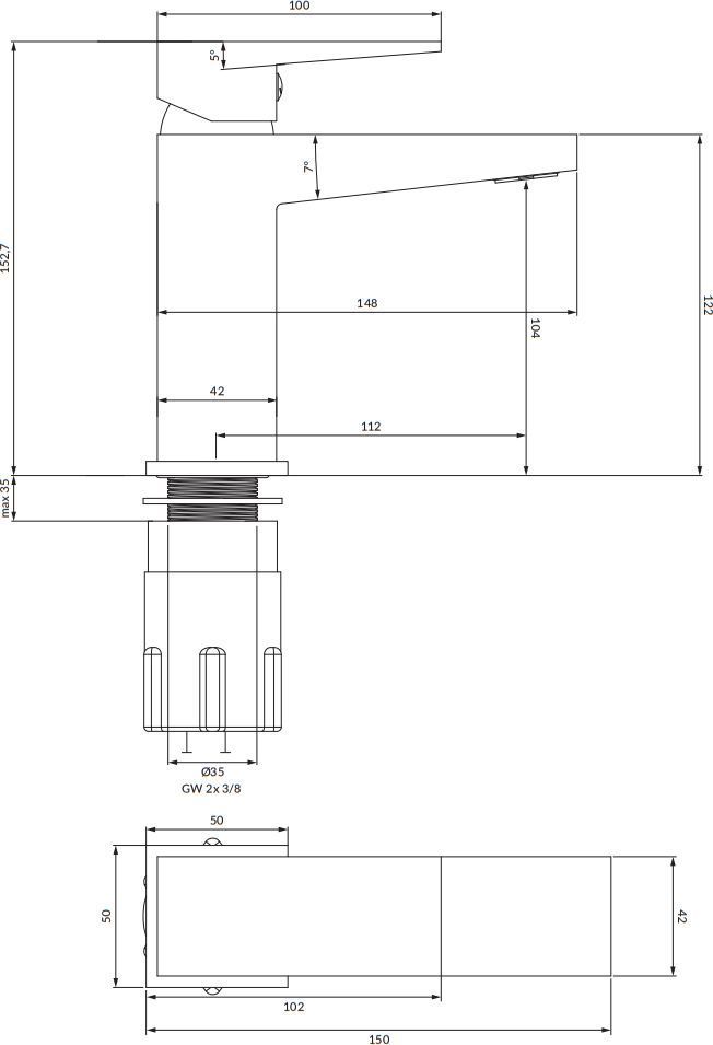 Смеситель для умывальника Omnires Fresh, FR7110CR