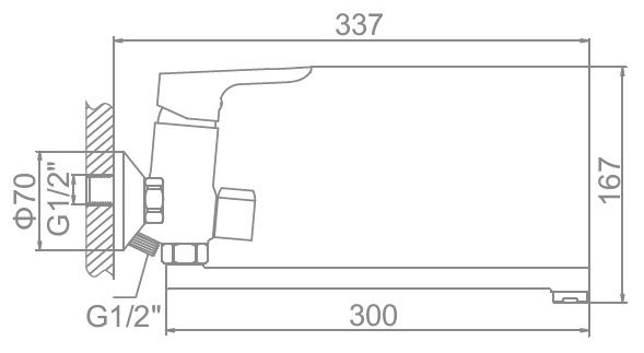 Смеситель для ванны Ledeme L2260