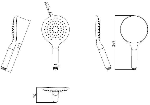 Лейка для душа Bravat Snow P70144CP