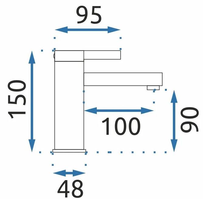 Смеситель для умывальника Rea Polo Black/Gold, REA-B9977