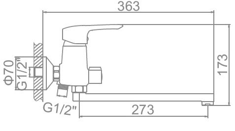 Смеситель для ванны Ledeme L2225