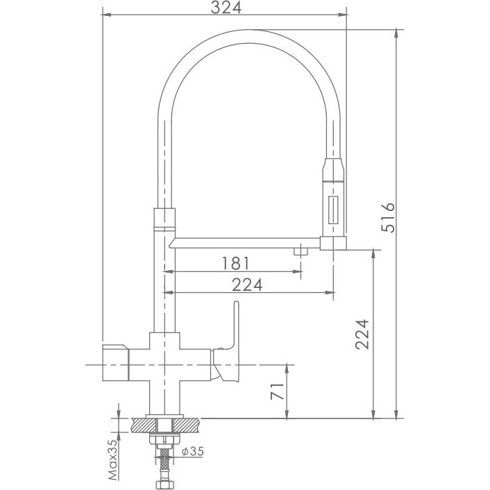 Смеситель для кухни с отдельным аэратором для питьевой воды Haiba HB76854