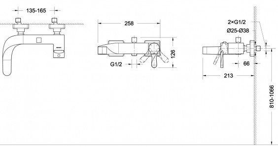 Смеситель для ванны Bravat Wave F674108C-01