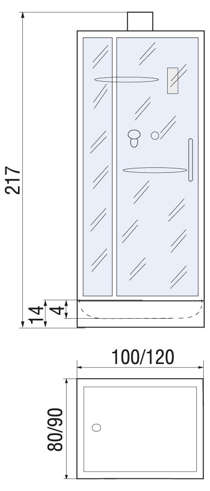 Душевая кабина прямоугольная River TANA Б/К