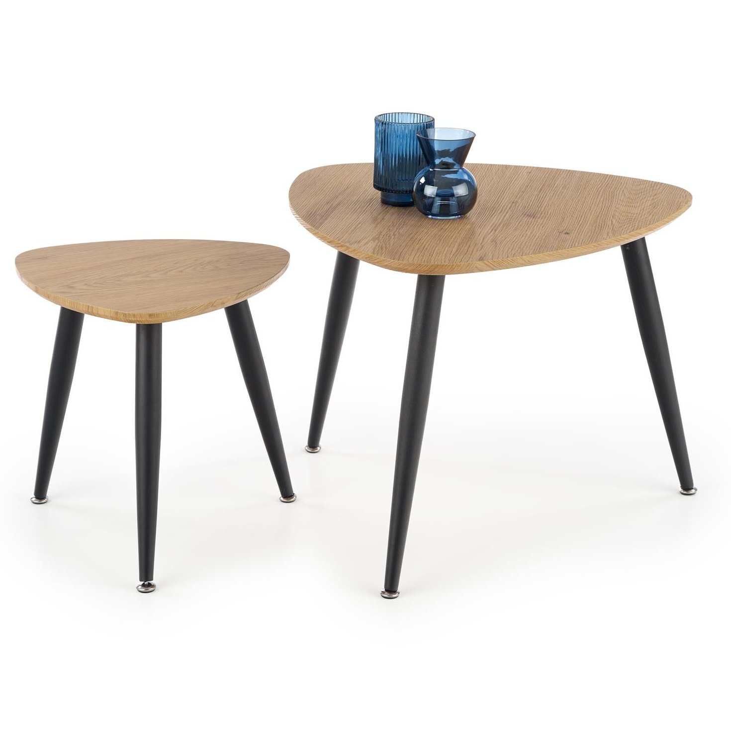 Комплект Halmar Nieca 2 (2 стола журнальных) дуб золотой/черный, 40/40/41 и 60/60/49, V-CH-NICEA_2-LAW