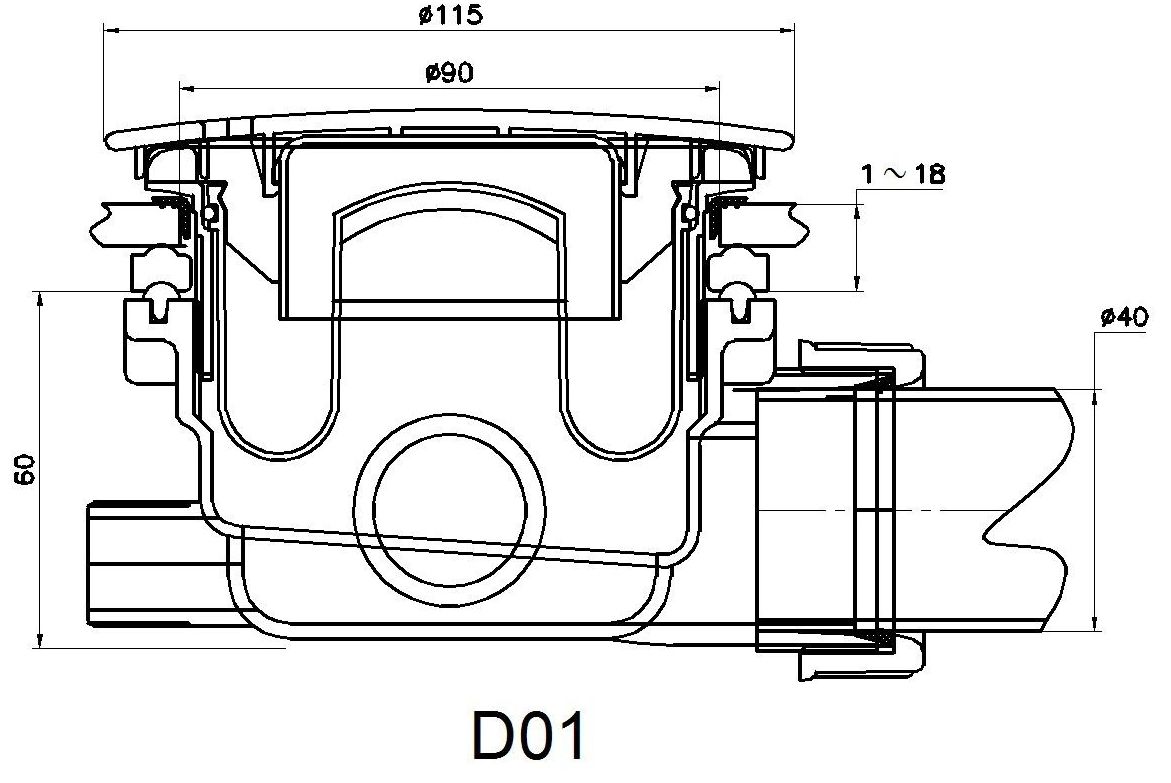 Сифон для душевых поддонов RGW Velplex QYD-01 бронза, 18241101-08