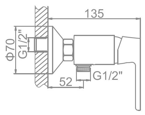 Смеситель для душа белый/хром Ledeme L2077W
