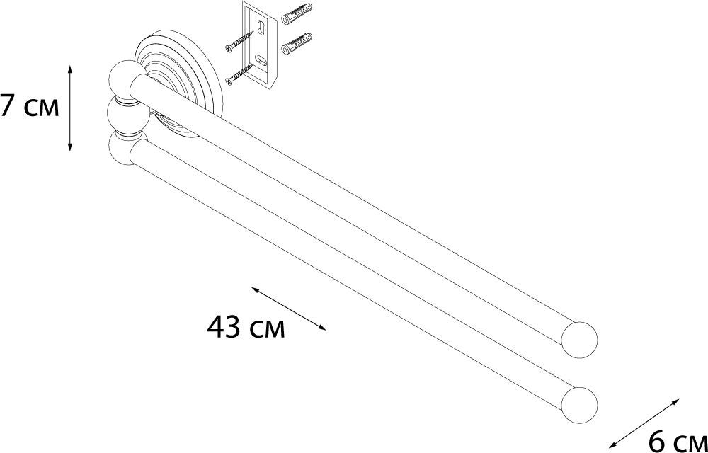 Полотенцедержатель рога 2-ой Fixsen Retro, FX-83802A