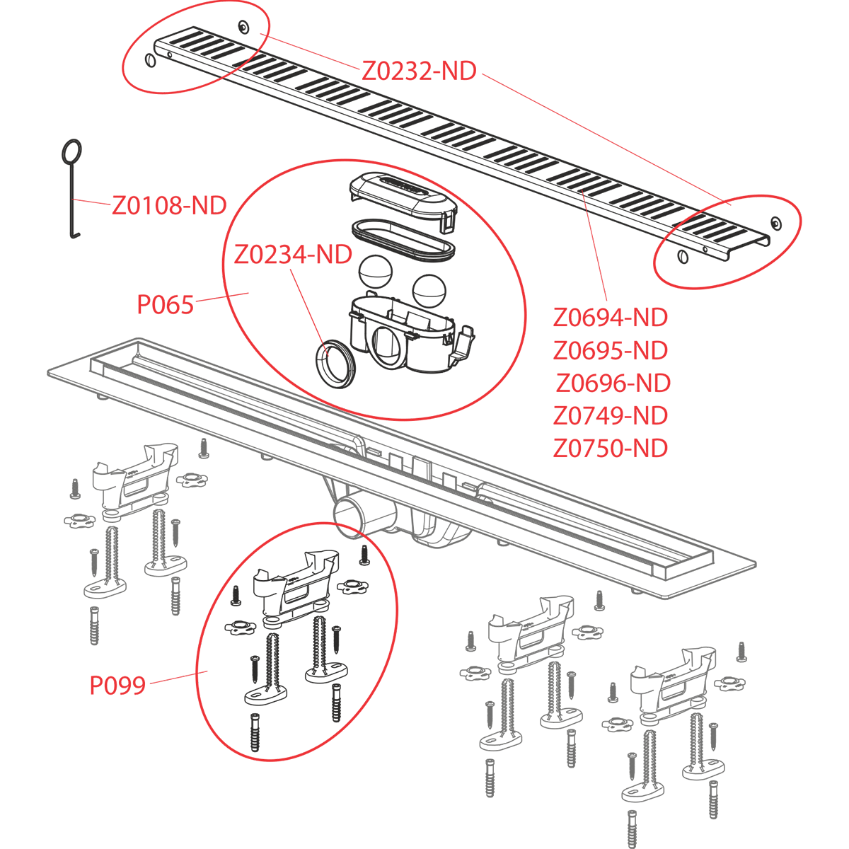 Водоотводящий желоб Alcaplast APZ10
