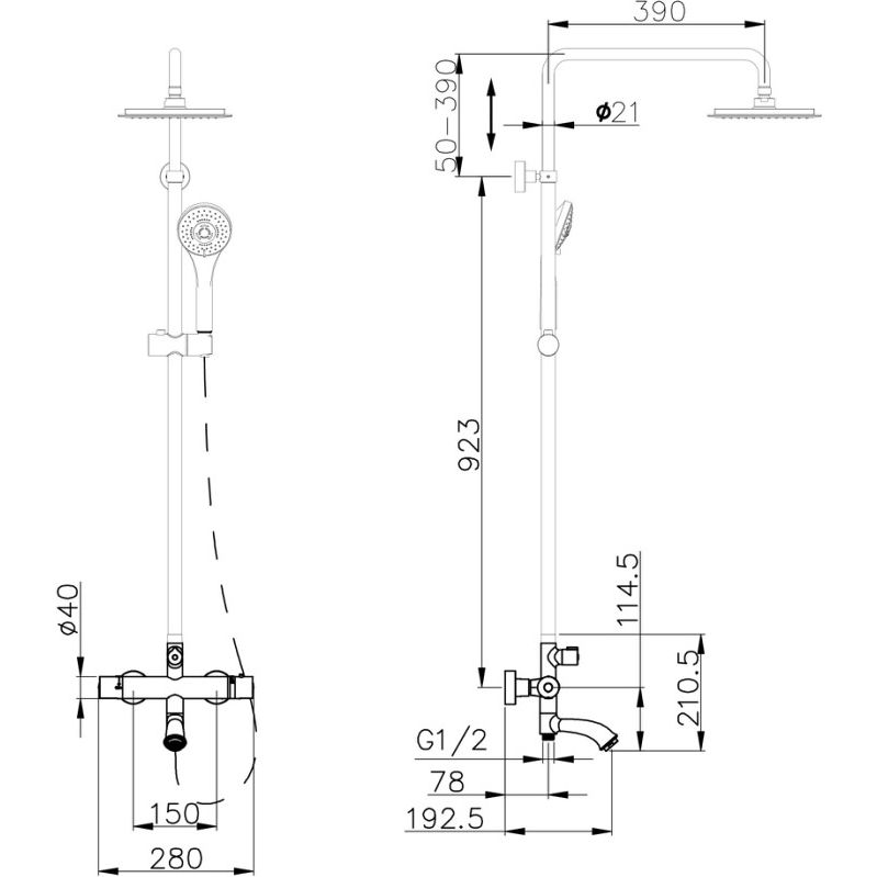Душевая система Vivi Felice 1260