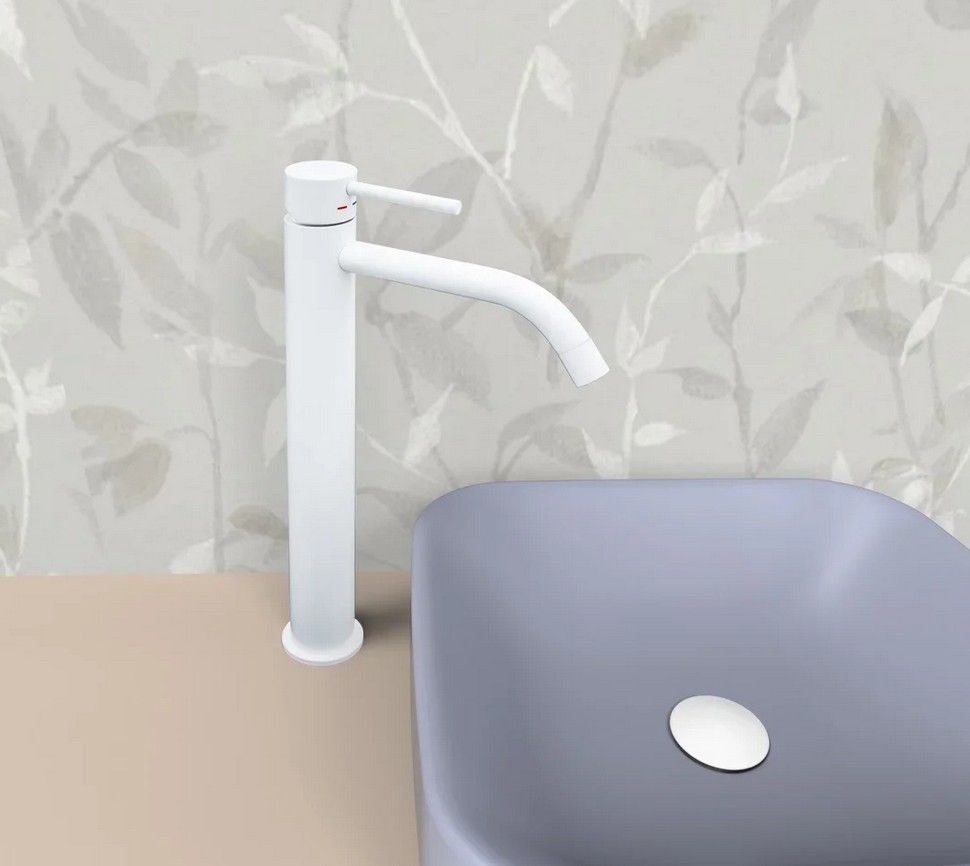 Смеситель для умывальника высокий Paffoni белый матовый, LIG081BO