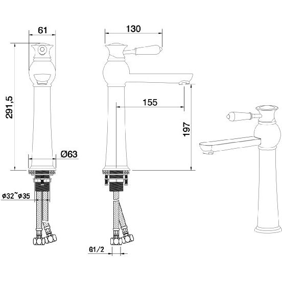 Смеситель для умывальника Vivi Felice 5025