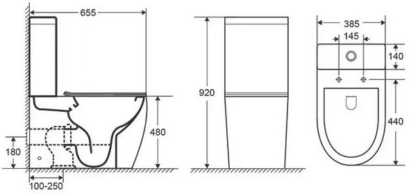 Унитаз напольный CeramaLux, 1289A