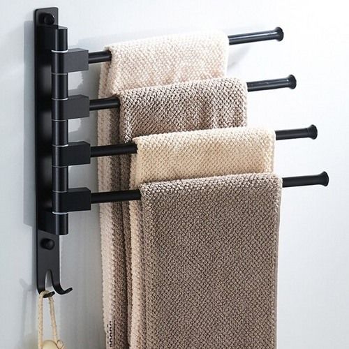 Полотенцедержатель поворотный с 4 крючками (черный) Ledeme L5514