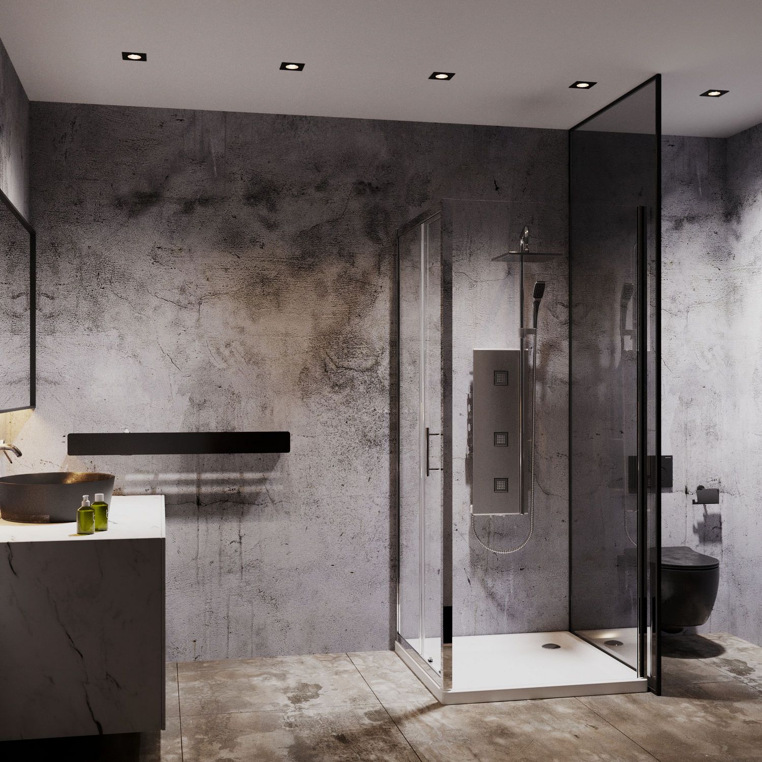 Душевой уголок Roxen Caspia 120x80 прозрачное стекло, 55060-120