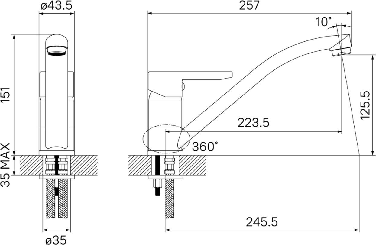 Смеситель для кухни, Iddis Sena, SENSB00i05