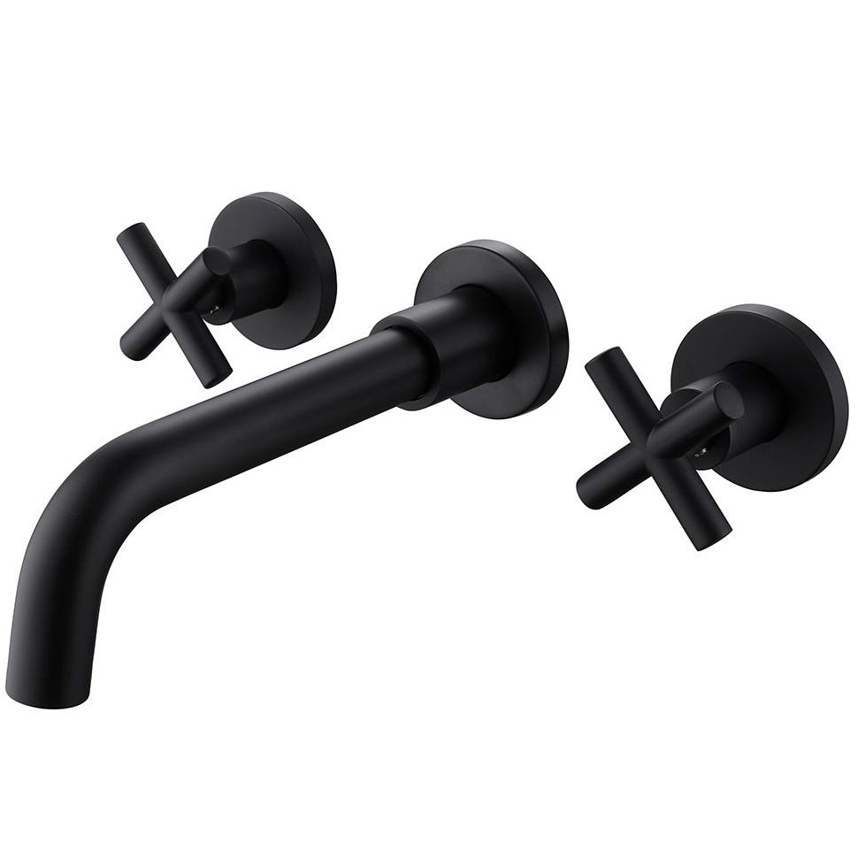 Смеситель для раковины скрытого монтажа Abber Wasser Kreis черный матовый, AF81121B