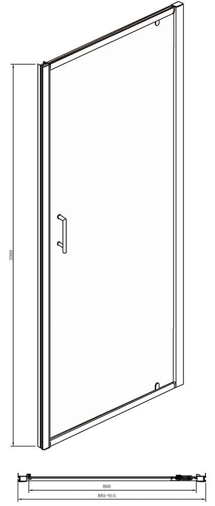 Душевая дверь в нишу Bravat Drop 90, BD090.4111A