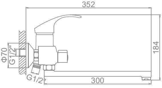 Смеситель для ванны Ledeme L2221