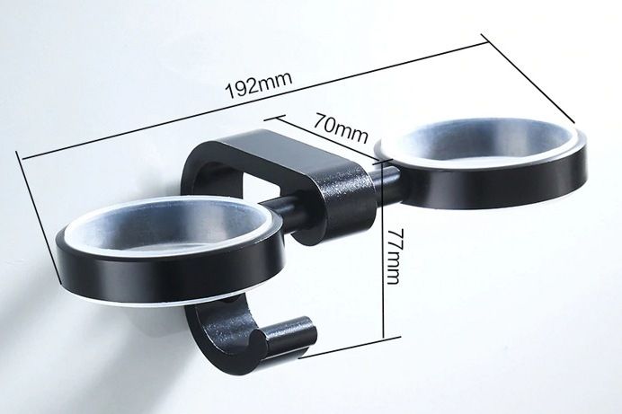 Держатель с 2 стаканами (черный) Ledeme L5508