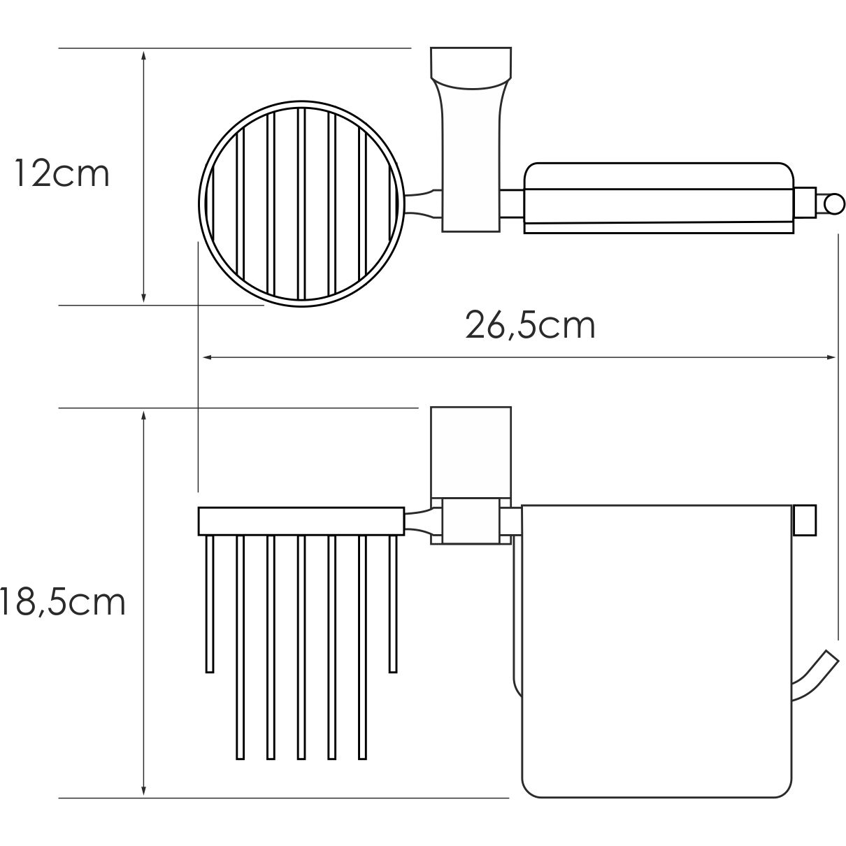 Держатель туалетной бумаги и освежителя WasserKRAFT Leine, K-5059
