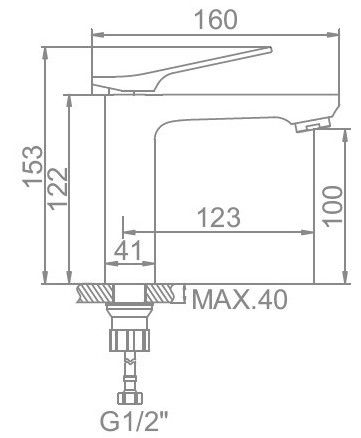 Смеситель для умывальника Ledeme L1075