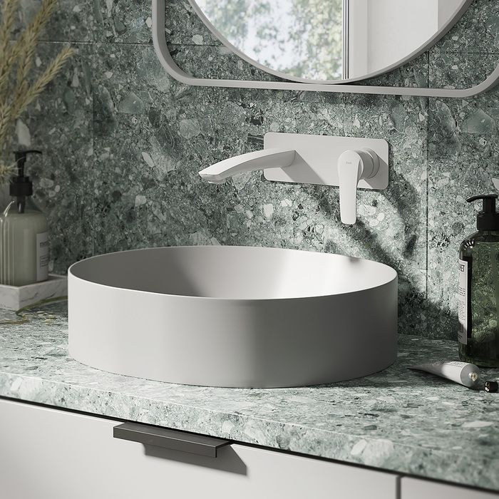 Встраиваемый смеситель для умывальника, белый матовый, Iddis Ray, RAYWT00i65