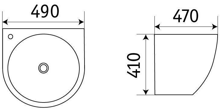Раковина для ванной Ceramalux 49x47, 500F