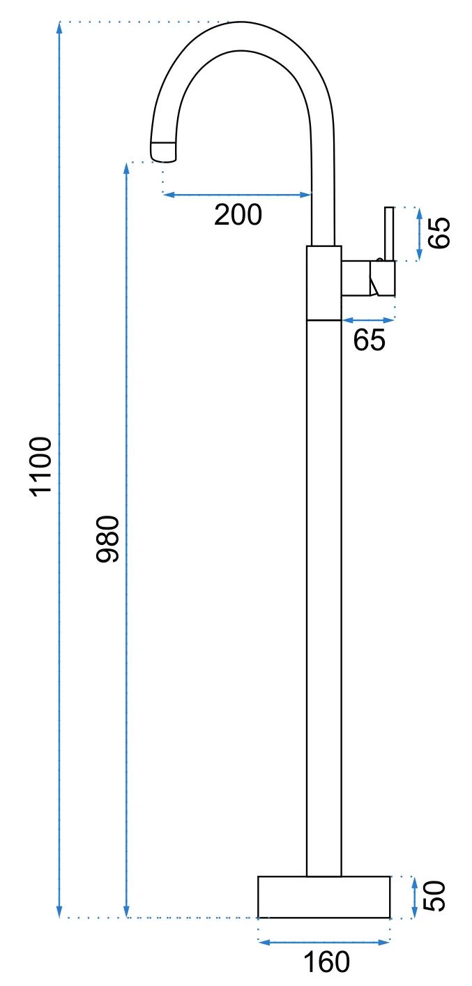 Смеситель для ванны Rea Ortis Black, REA-B4891