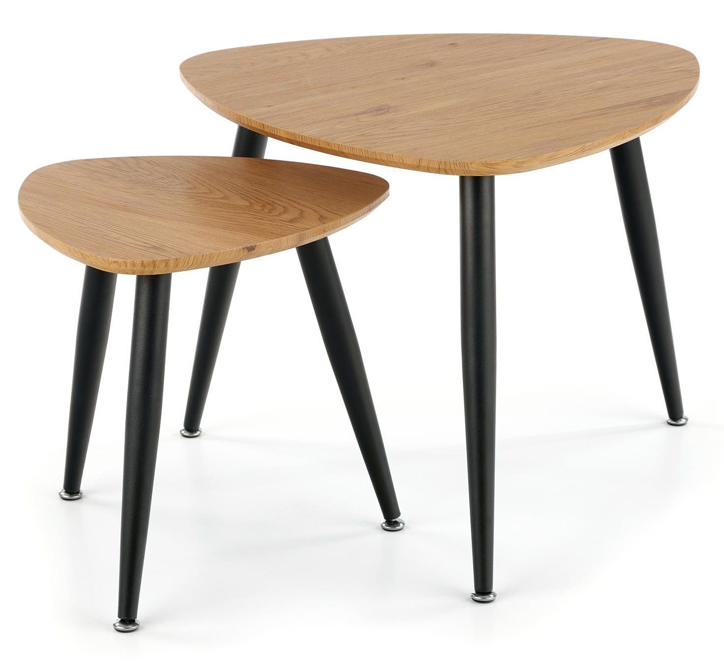 Комплект Halmar Nieca 2 (2 стола журнальных) дуб золотой/черный, 40/40/41 и 60/60/49, V-CH-NICEA_2-LAW