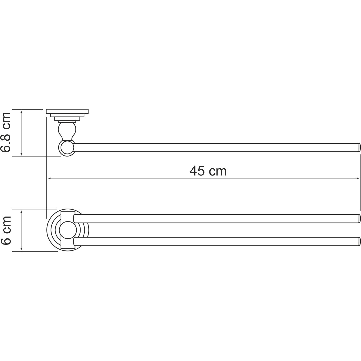 Рога двойные для полотенец WasserKRAFT Ammer, K-7031