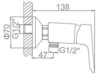 Смеситель для душа Ledeme L2060
